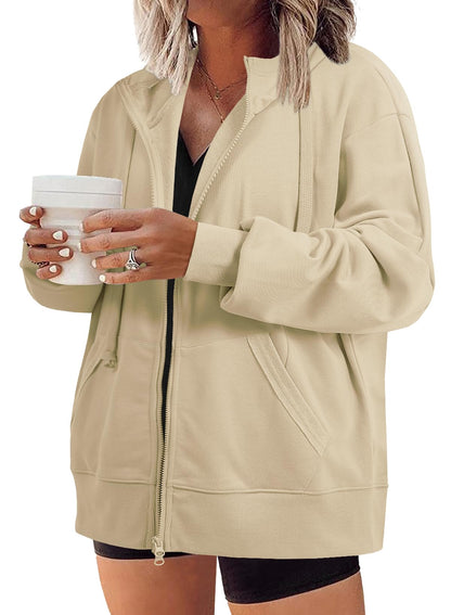 Eytino Plus Size Zip-Up Hoodie