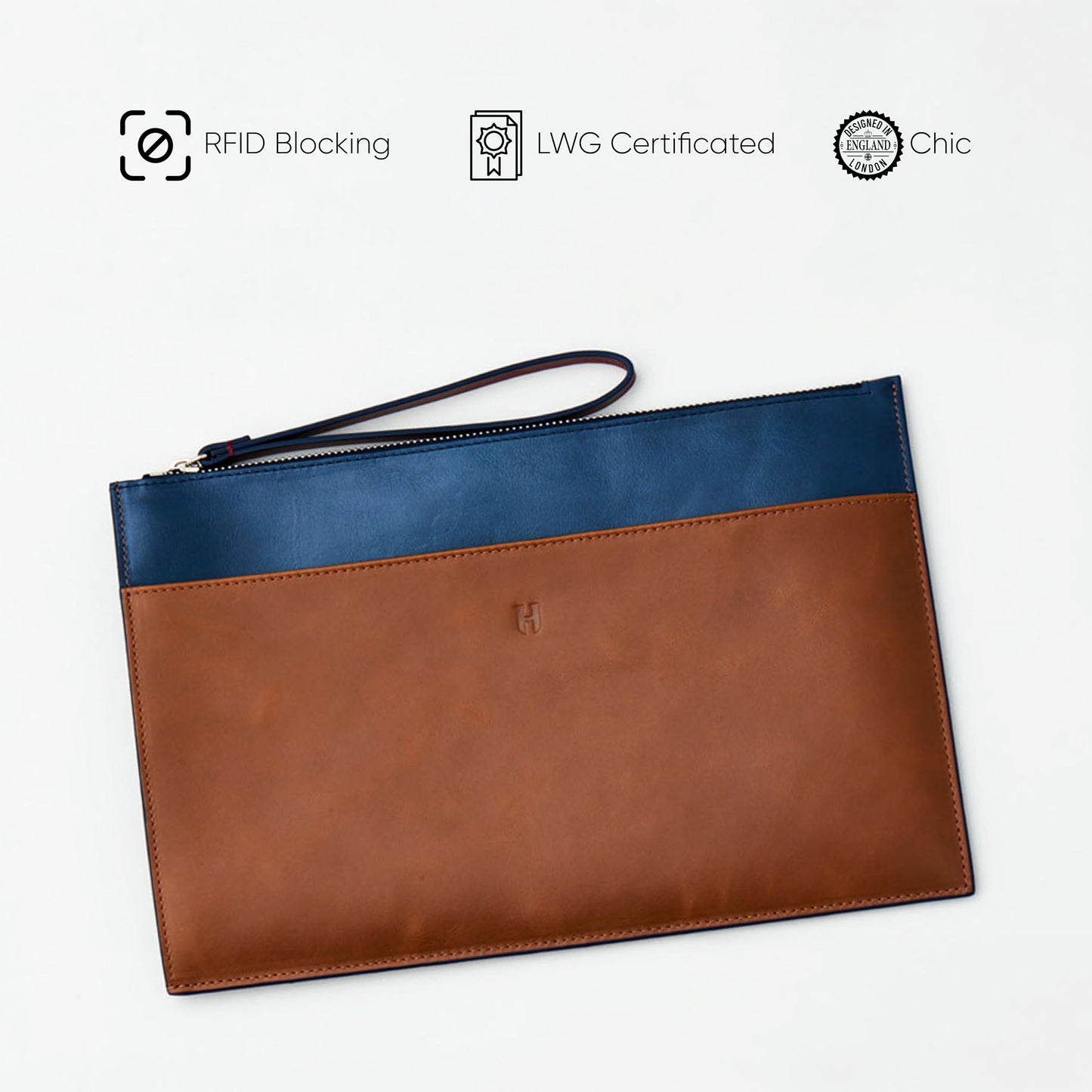 Leather RFID Wristlet Clutch