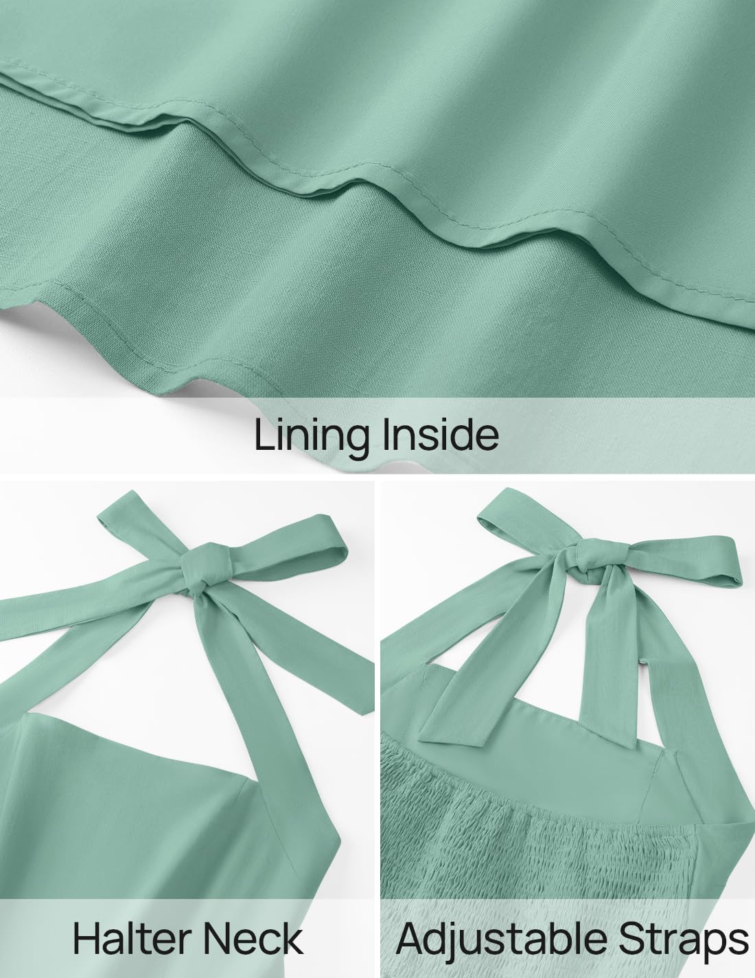 ZESICA Women's Summer Halter Midi Dress