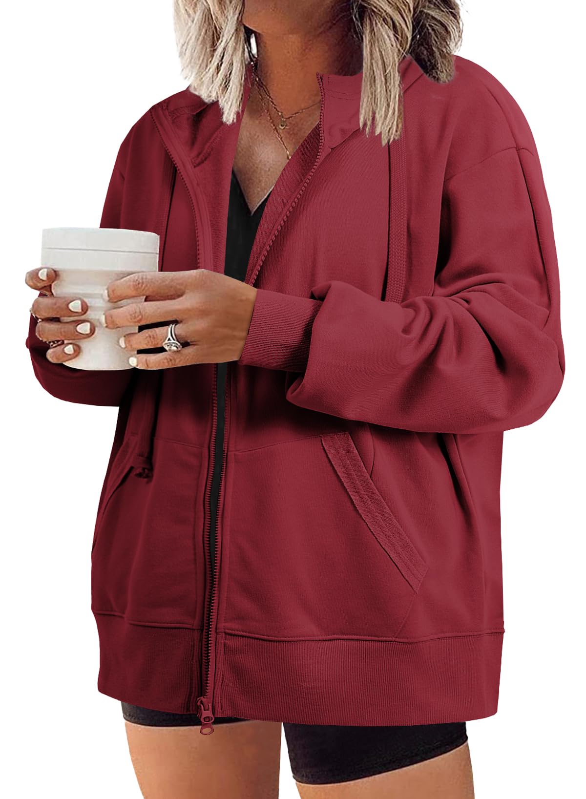 Eytino Plus Size Zip-Up Hoodie