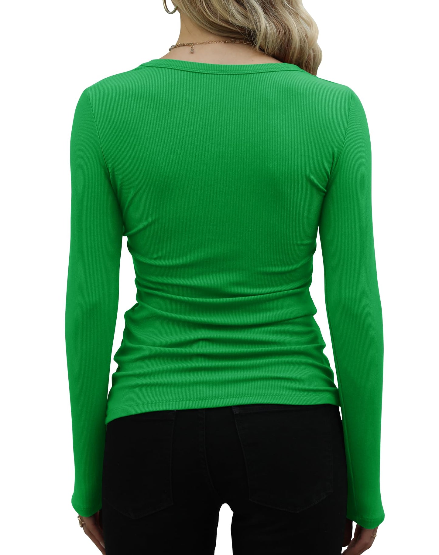 GEMBERA Women’s Ribbed Long Sleeve Top