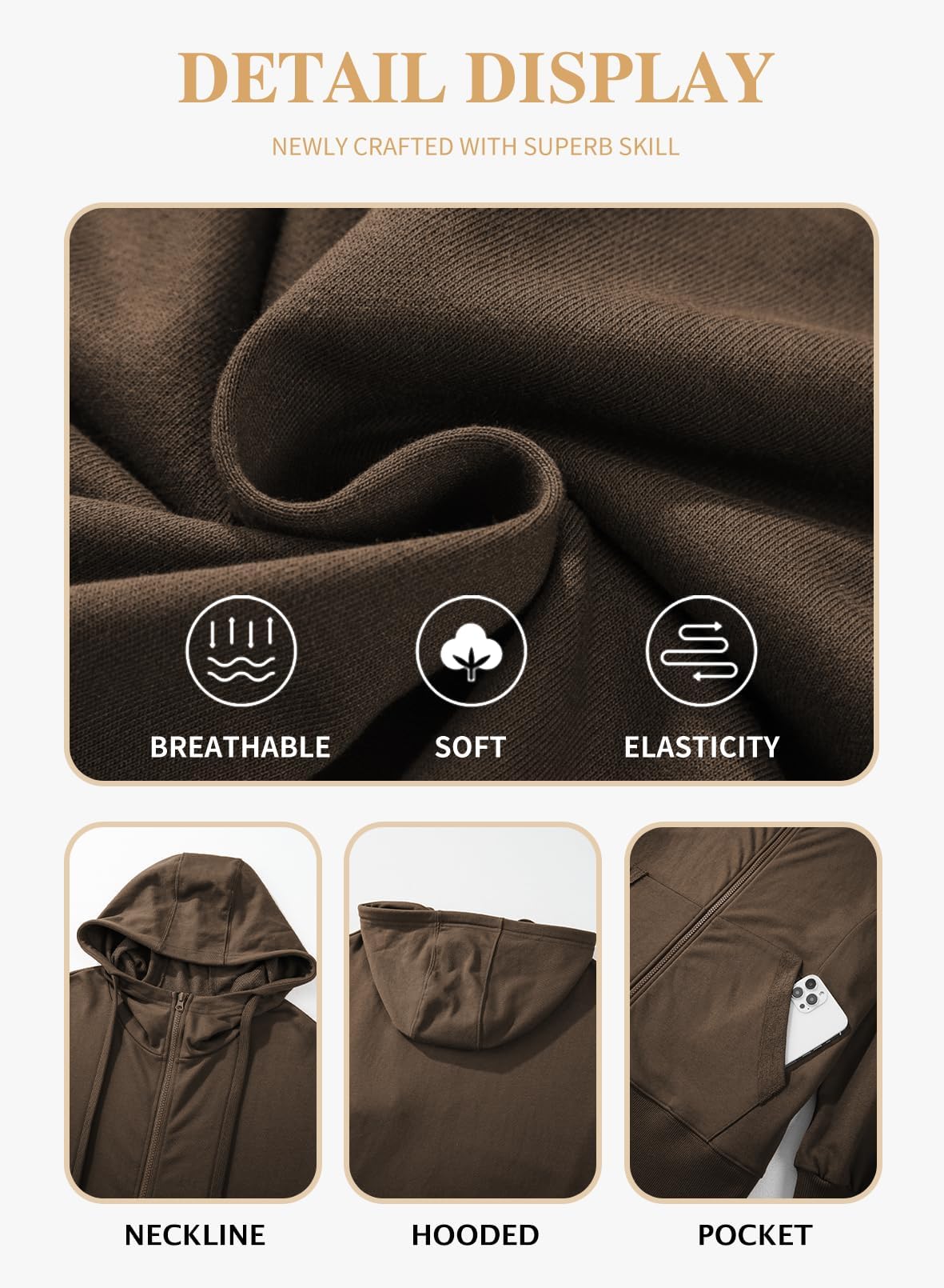 Eytino Plus Size Zip-Up Hoodie