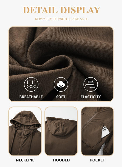 Eytino Plus Size Zip-Up Hoodie