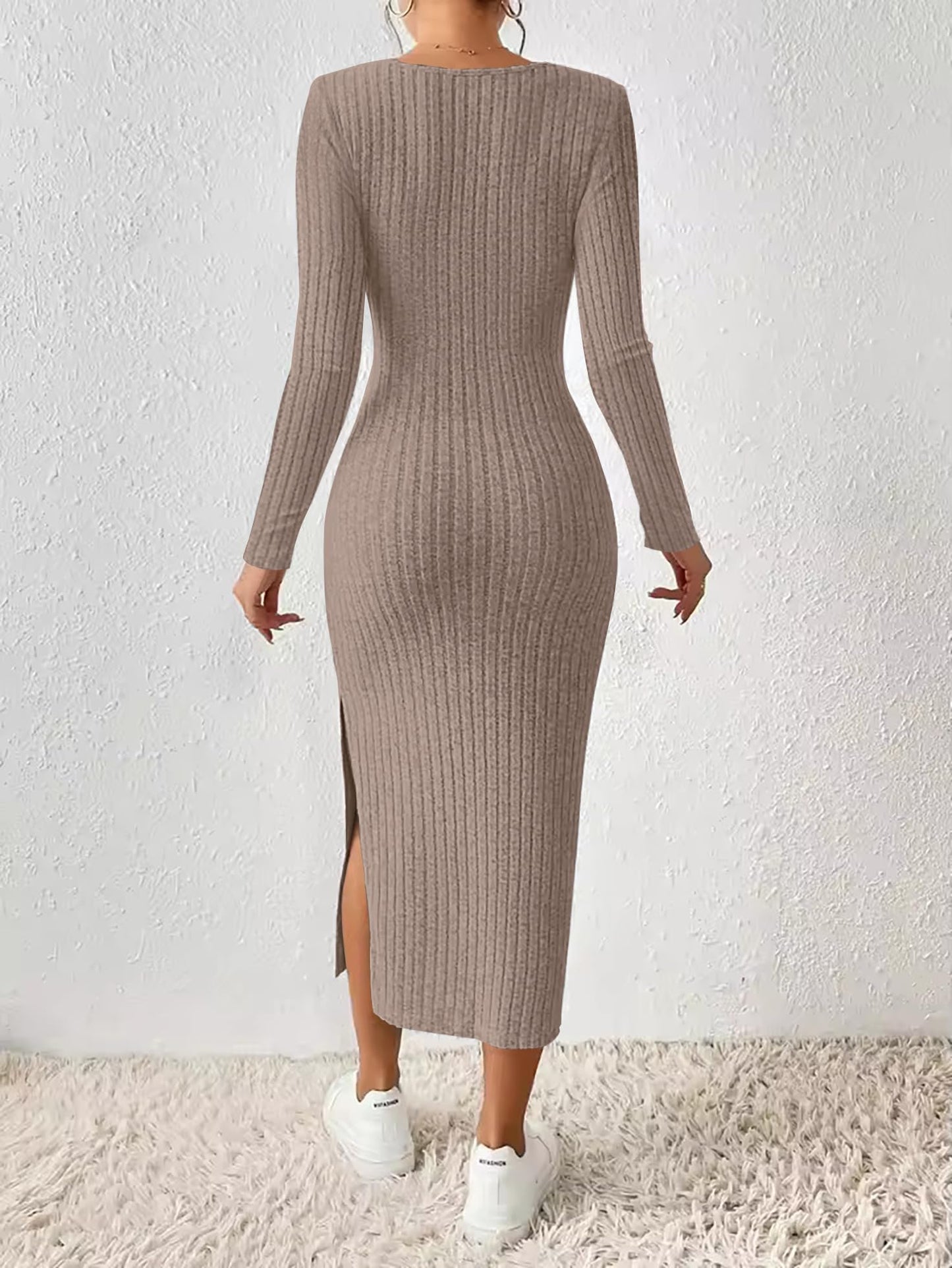 ETCYY Women's Square Neck Bodycon Dress