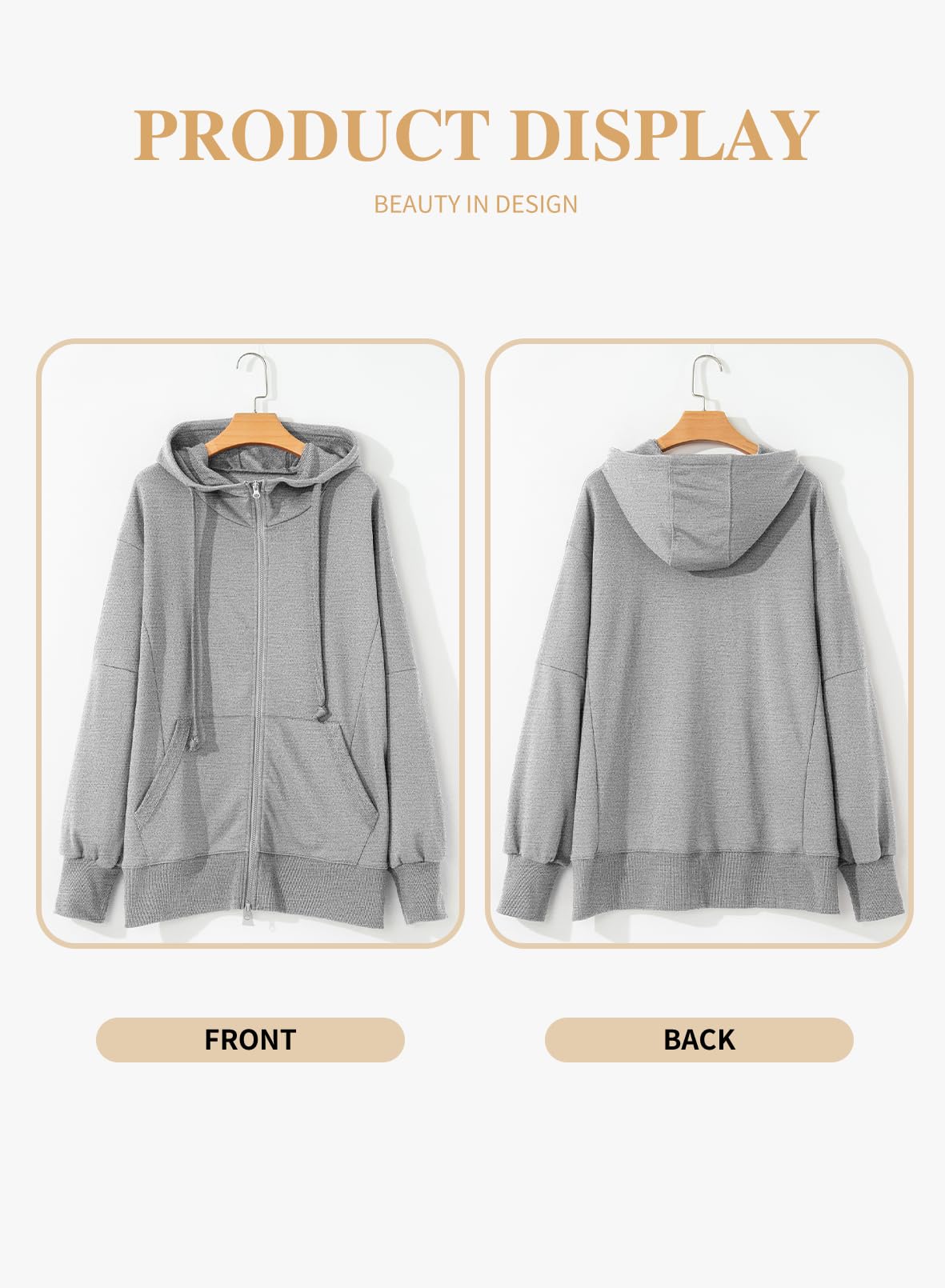 Eytino Plus Size Zip-Up Hoodie