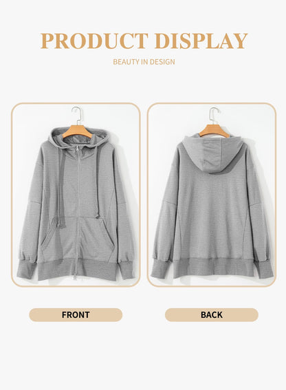Eytino Plus Size Zip-Up Hoodie