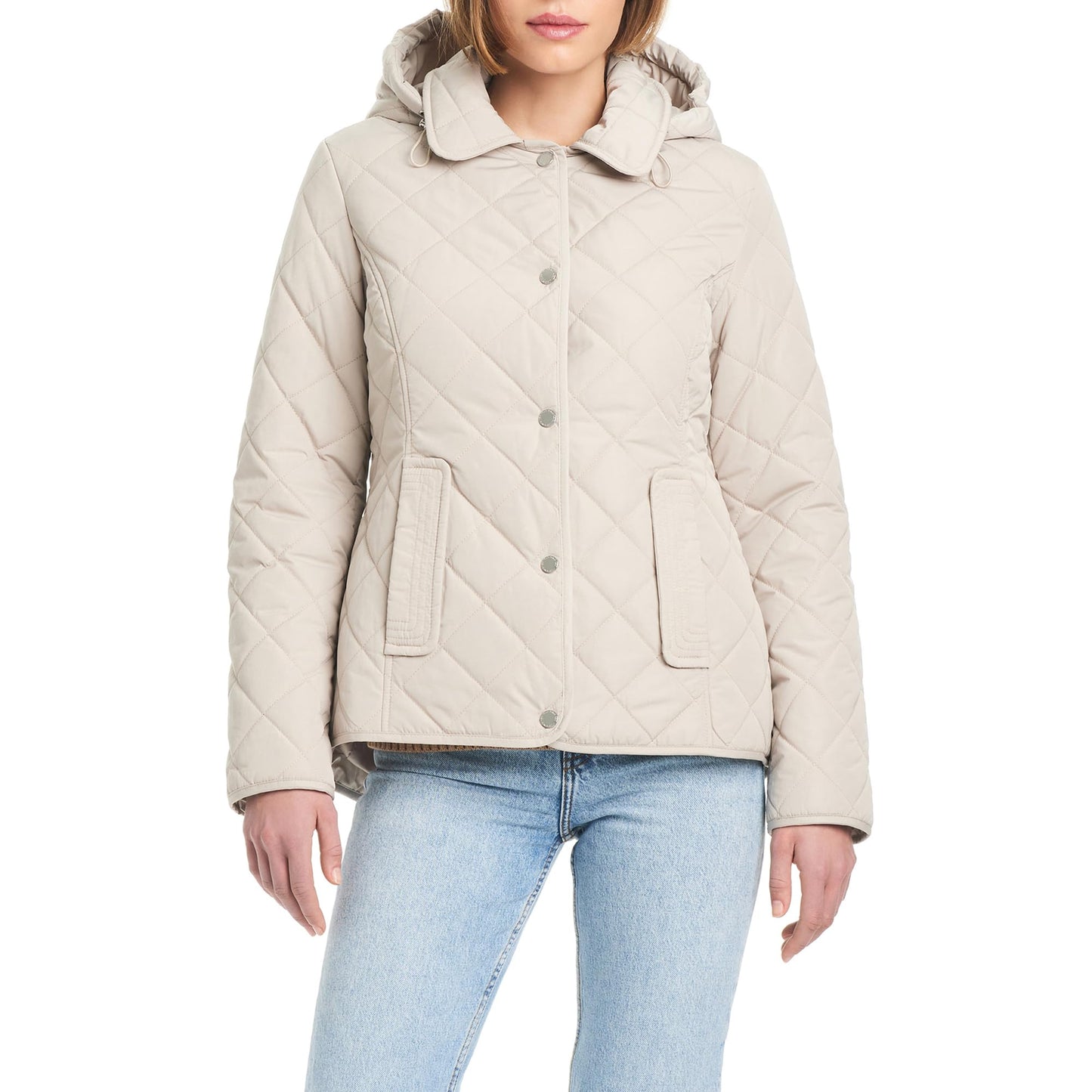 Jones New York Quilted Hooded Jacket