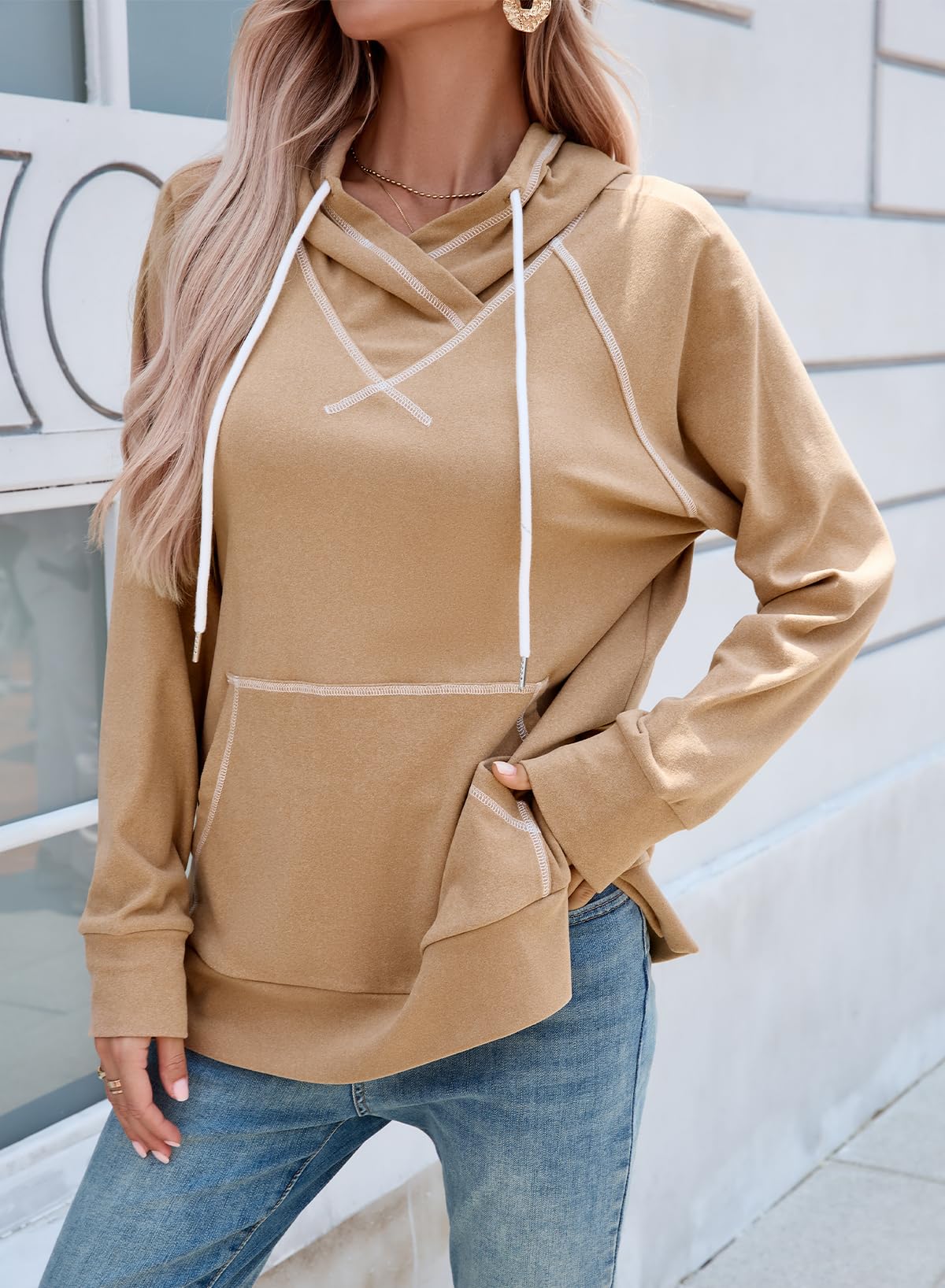 SHEWIN Women's Hooded Sweatshirt