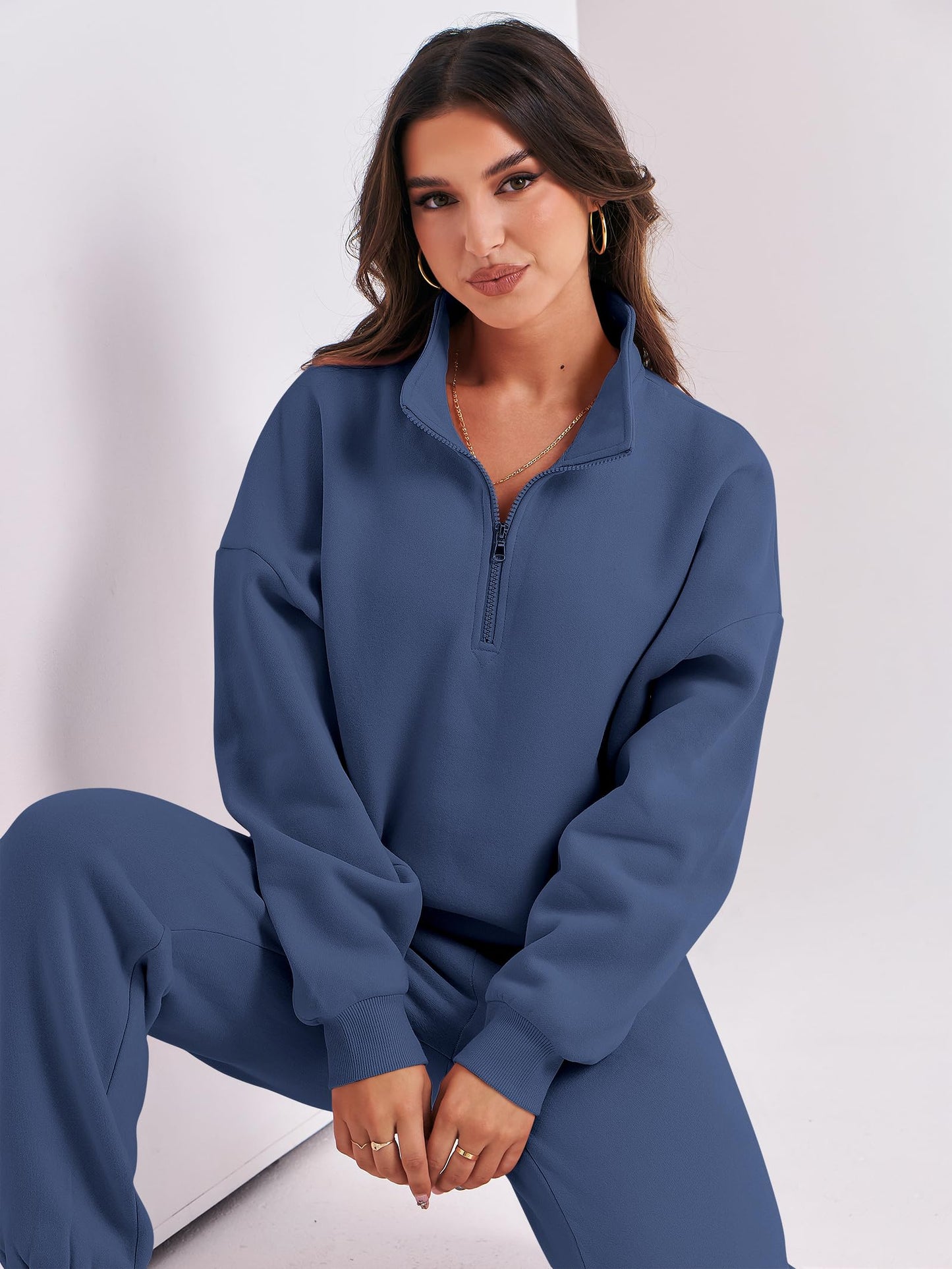 ANRABESS Women 2-Piece Sweatshirt & Jogger Set
