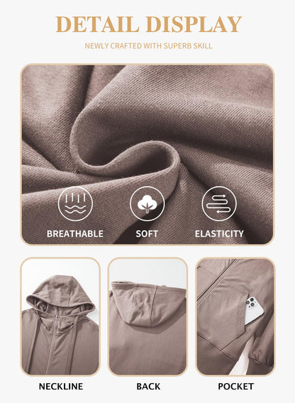 Eytino Plus Size Zip-Up Hoodie