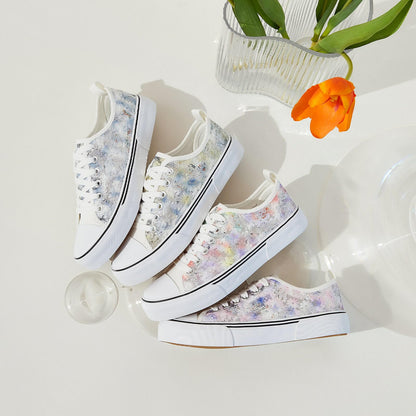 Kufeiti Women's White Canvas Sneakers