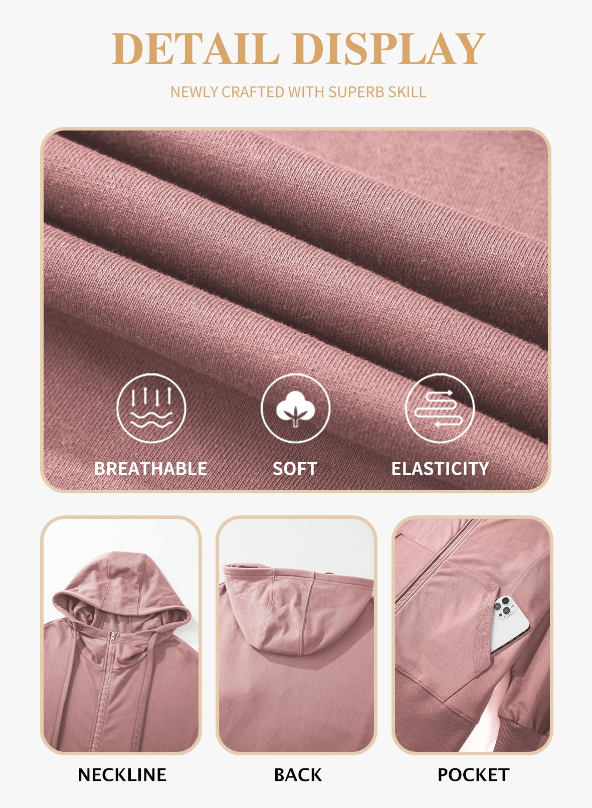 Eytino Plus Size Zip-Up Hoodie