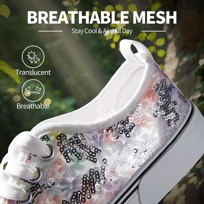 Kufeiti Women's White Canvas Sneakers