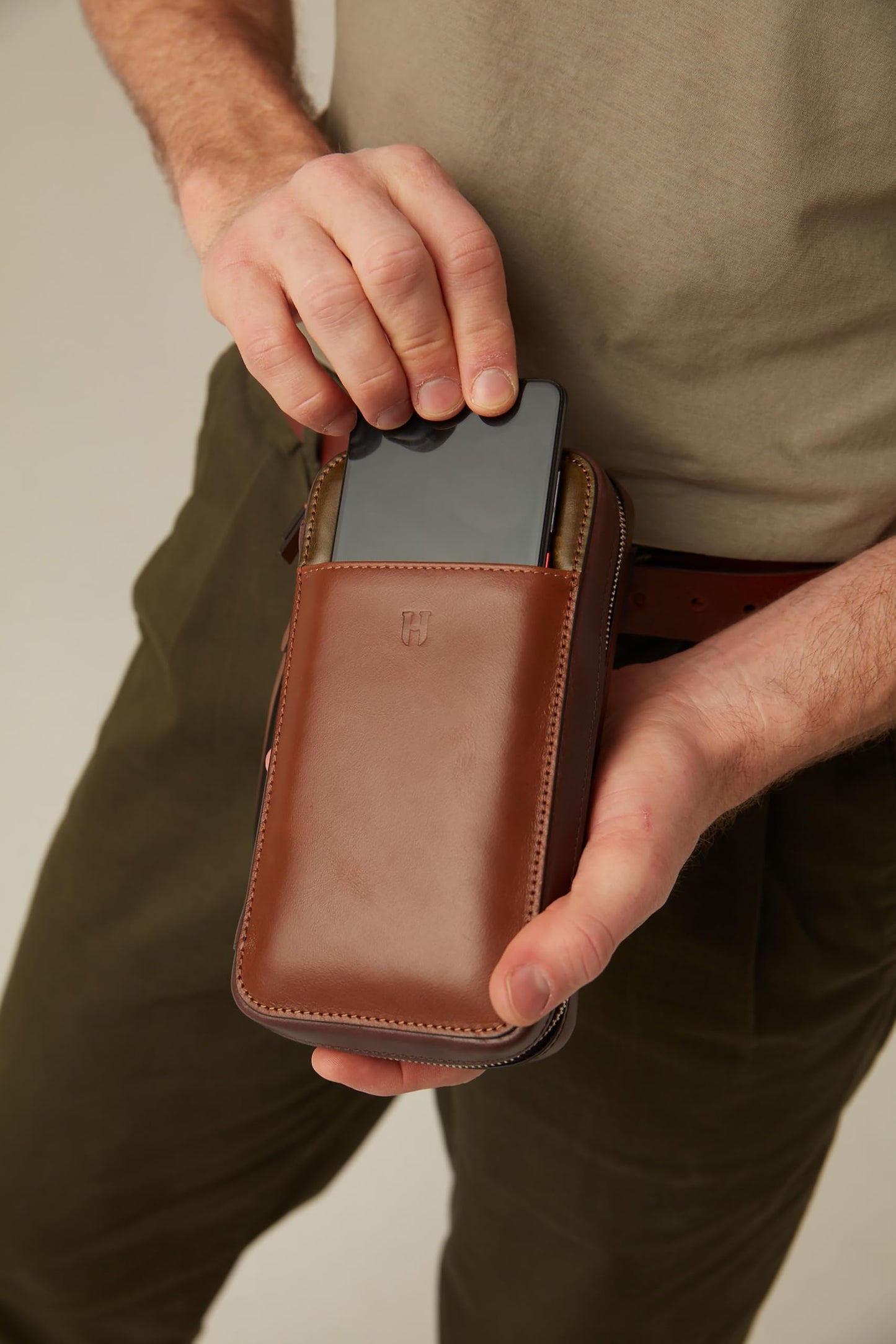 Full-Grain Leather RFID Wristlet