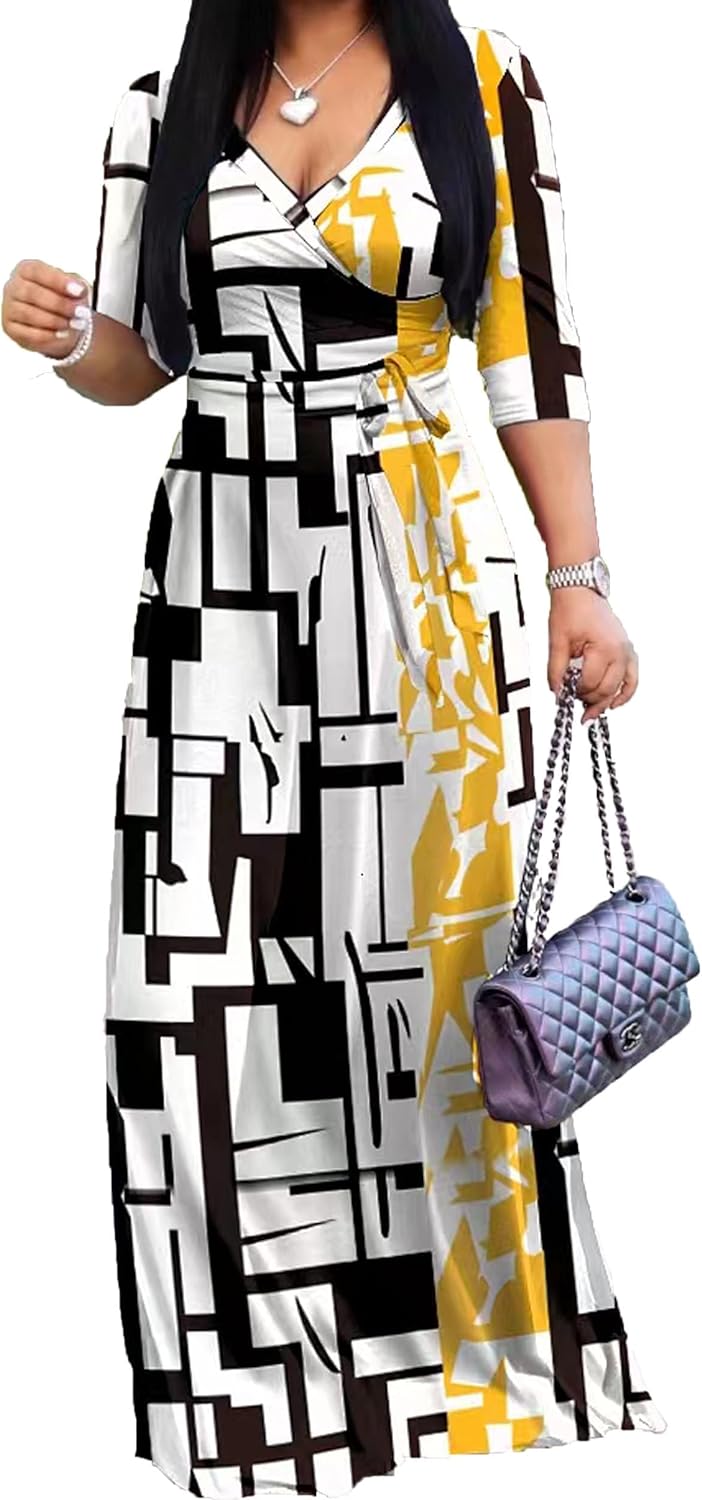 PnPednde Women's V-Neck Party Dress