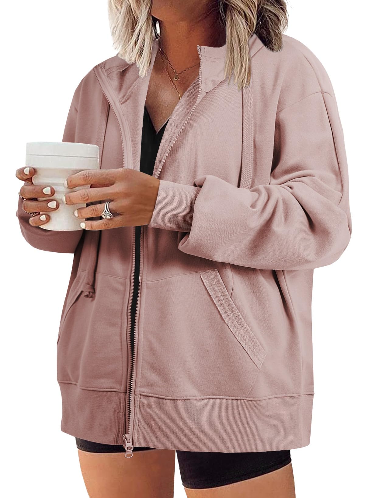 Eytino Plus Size Zip-Up Hoodie
