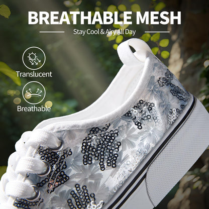 Kufeiti Women's White Canvas Sneakers