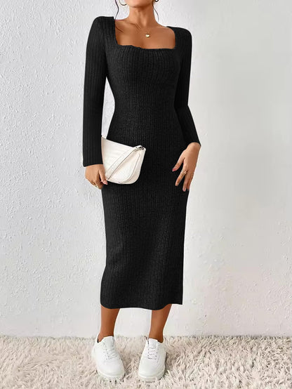 ETCYY Women's Square Neck Bodycon Dress