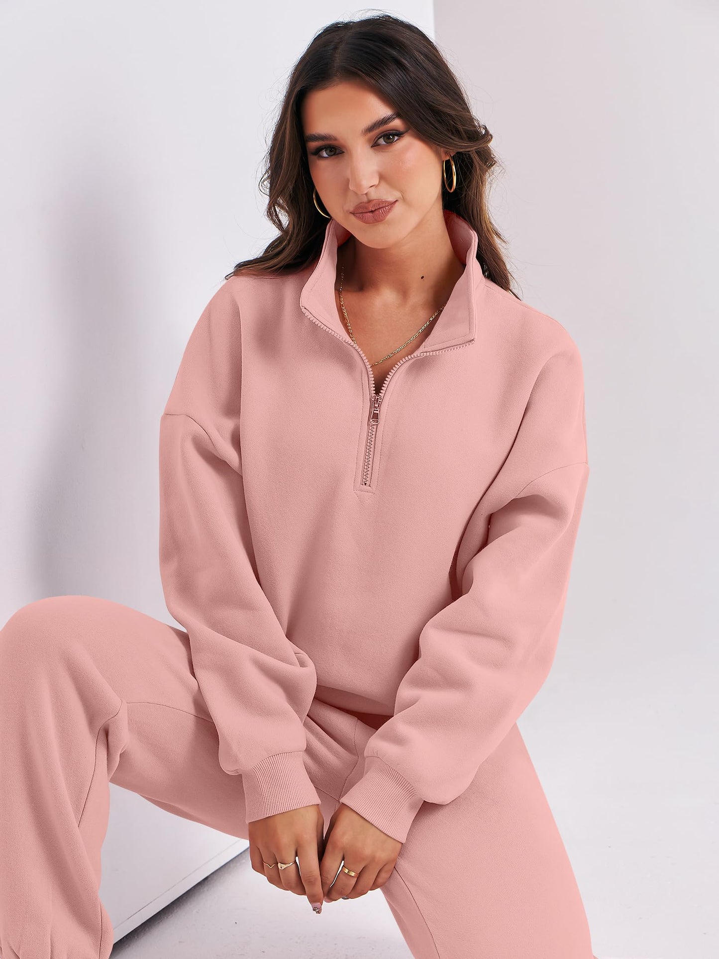 ANRABESS Women 2-Piece Sweatshirt & Jogger Set