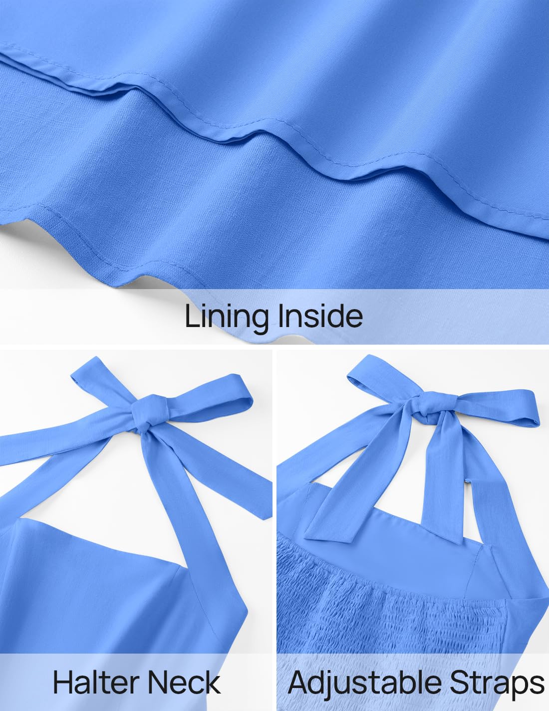 ZESICA Women's Summer Halter Midi Dress