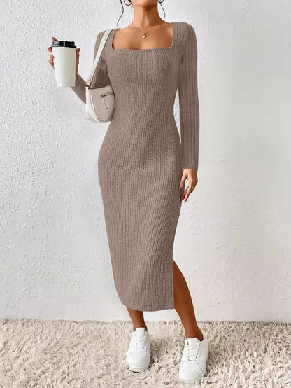 ETCYY Women's Square Neck Bodycon Dress