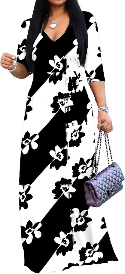 PnPednde Women's V-Neck Party Dress