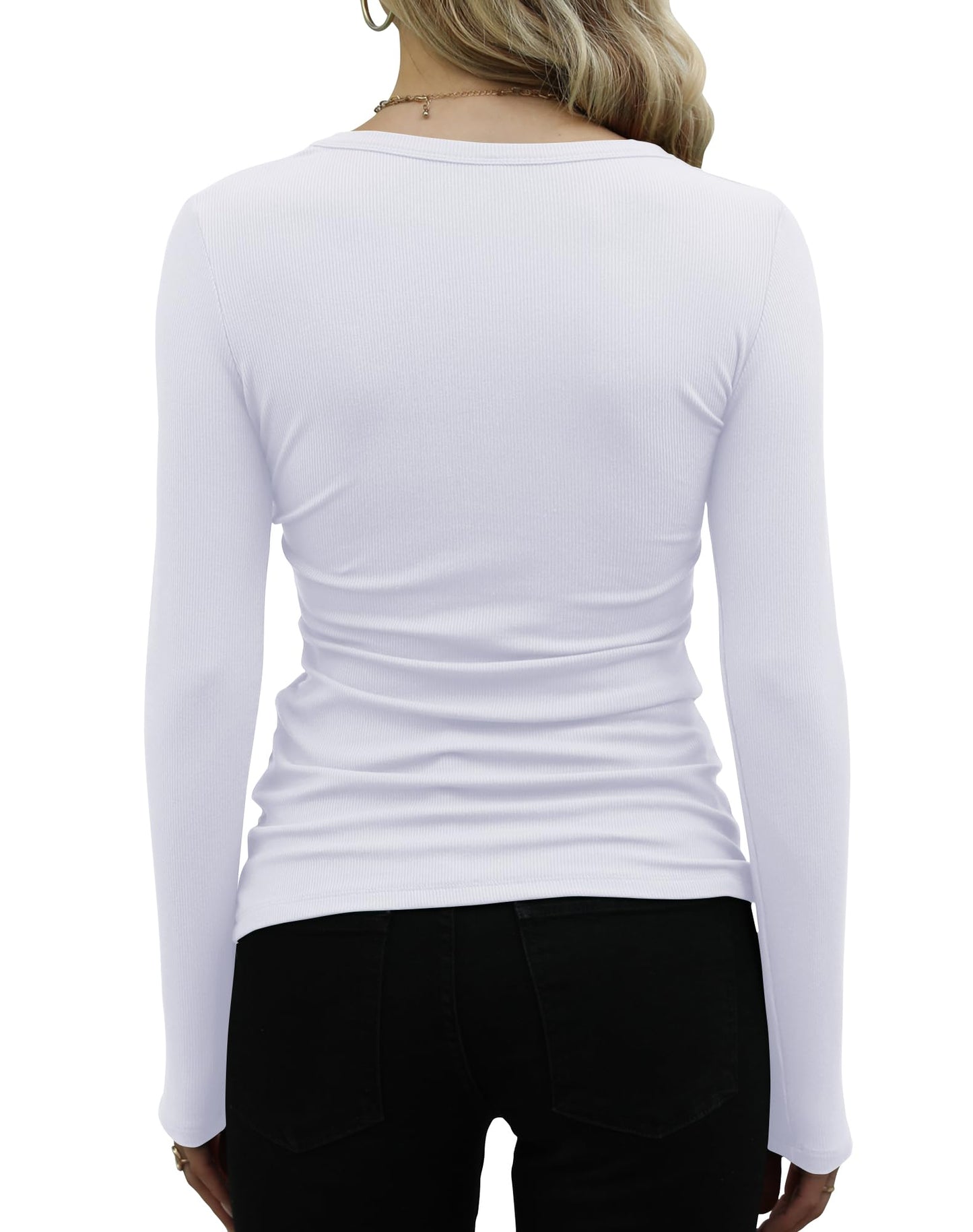 GEMBERA Women’s Ribbed Long Sleeve Top