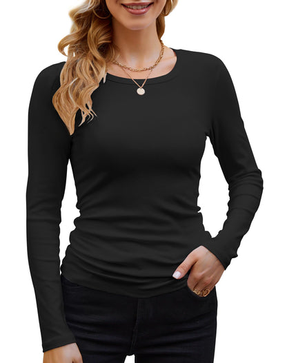 GEMBERA Women’s Ribbed Long Sleeve Top