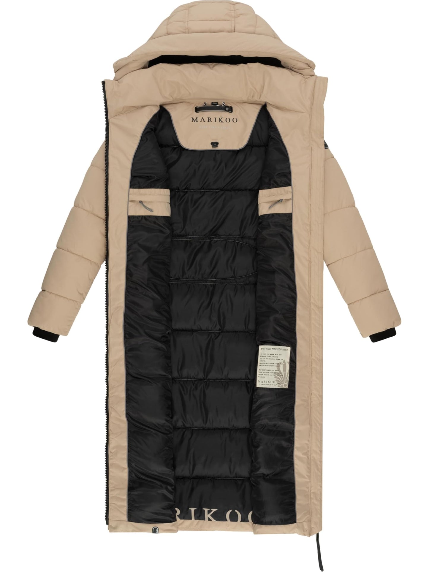 Women's Quilted Long Coat with Hood