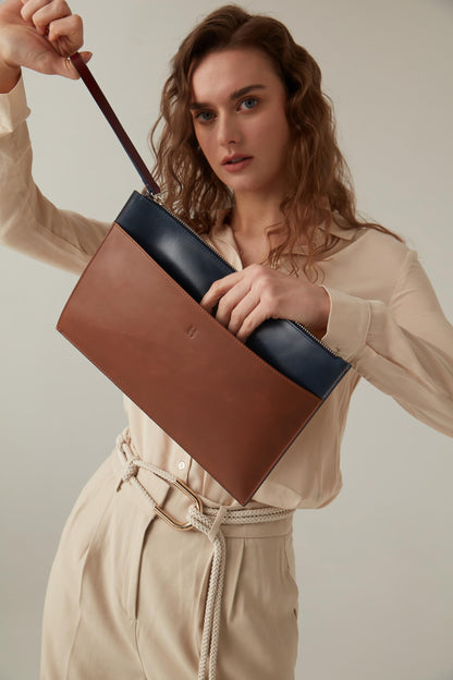 Leather RFID Wristlet Clutch