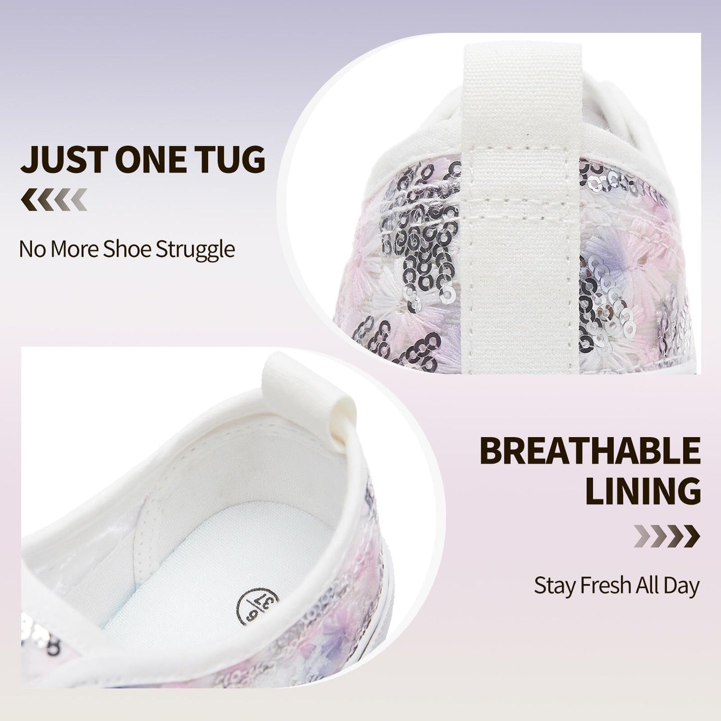 Kufeiti Women's White Canvas Sneakers