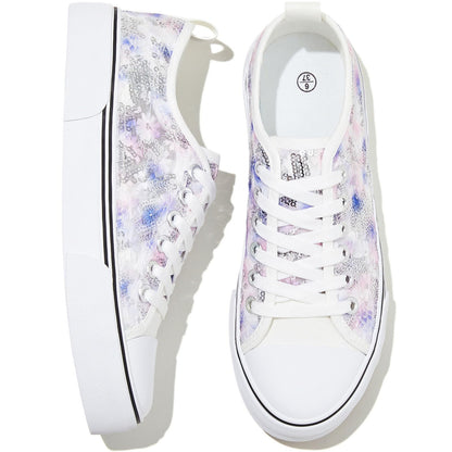 Kufeiti Women's White Canvas Sneakers