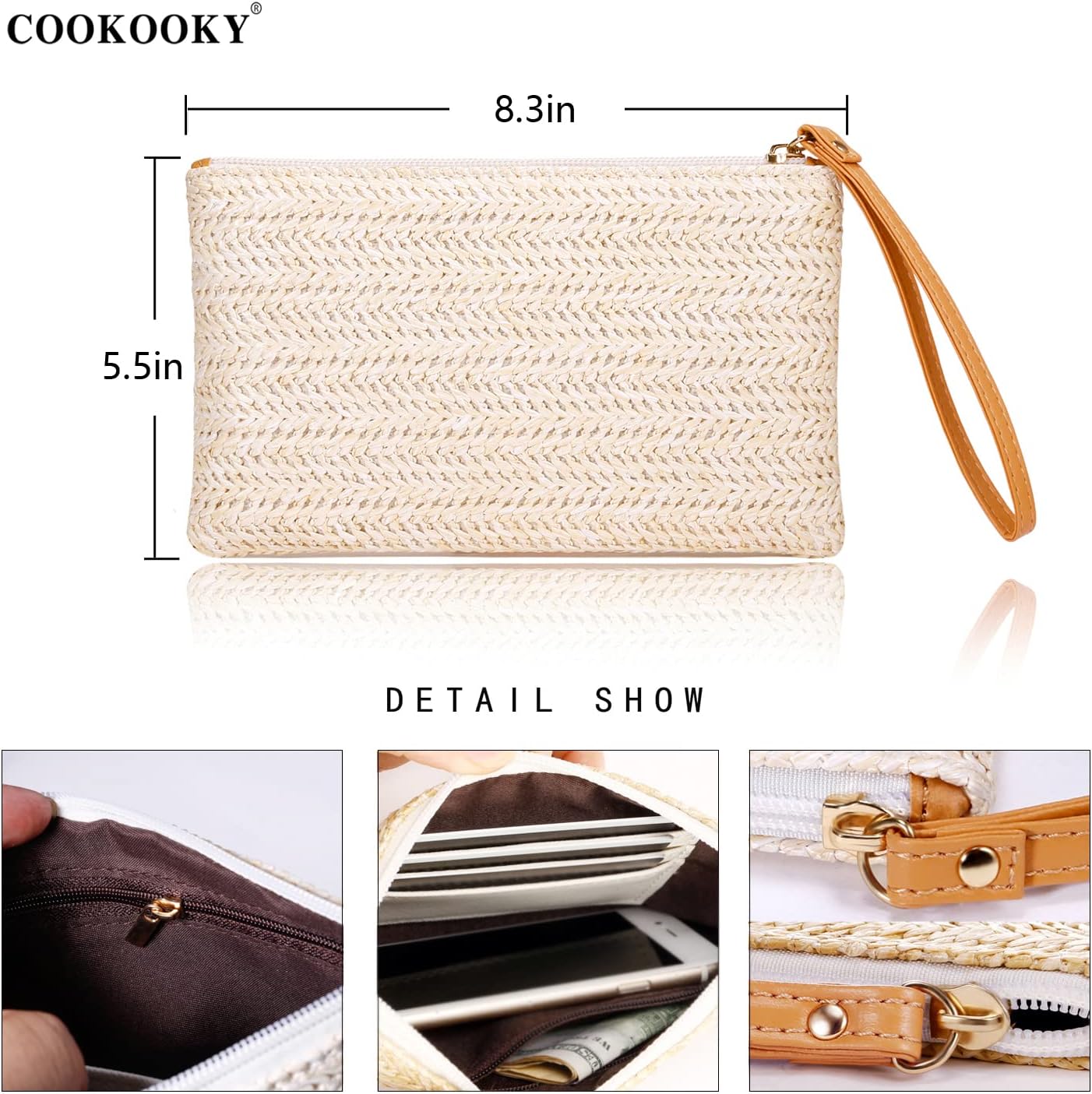 COOKOOKY Straw Clutch Bag