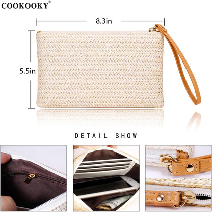 COOKOOKY Straw Clutch Bag