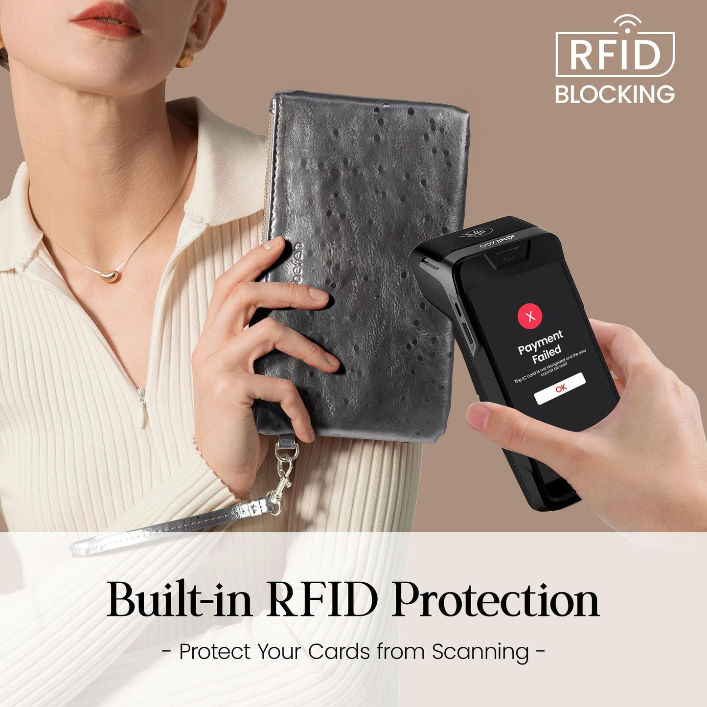 Befen Leather RFID Wristlet Wallet