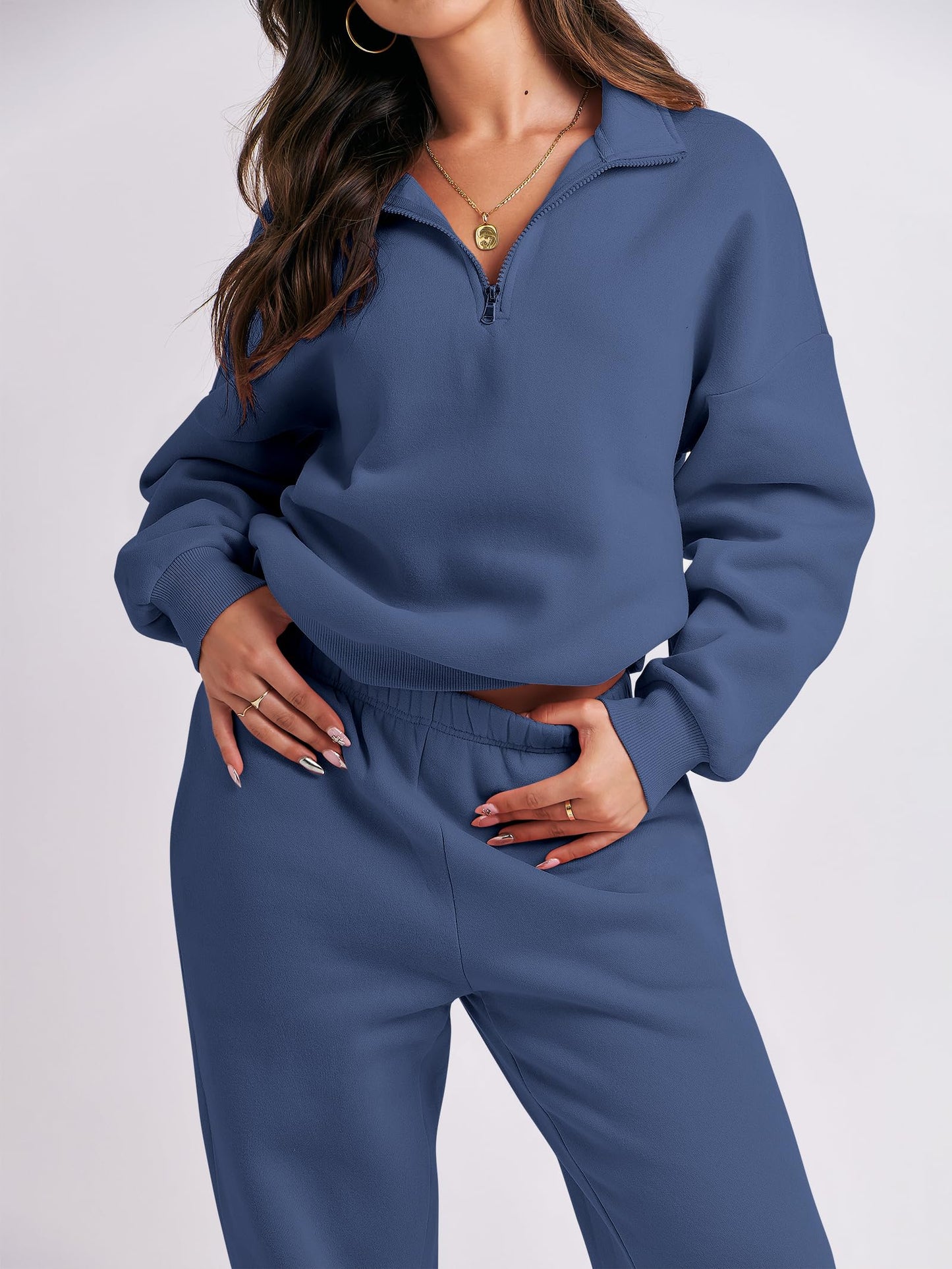ANRABESS Women 2-Piece Sweatshirt & Jogger Set