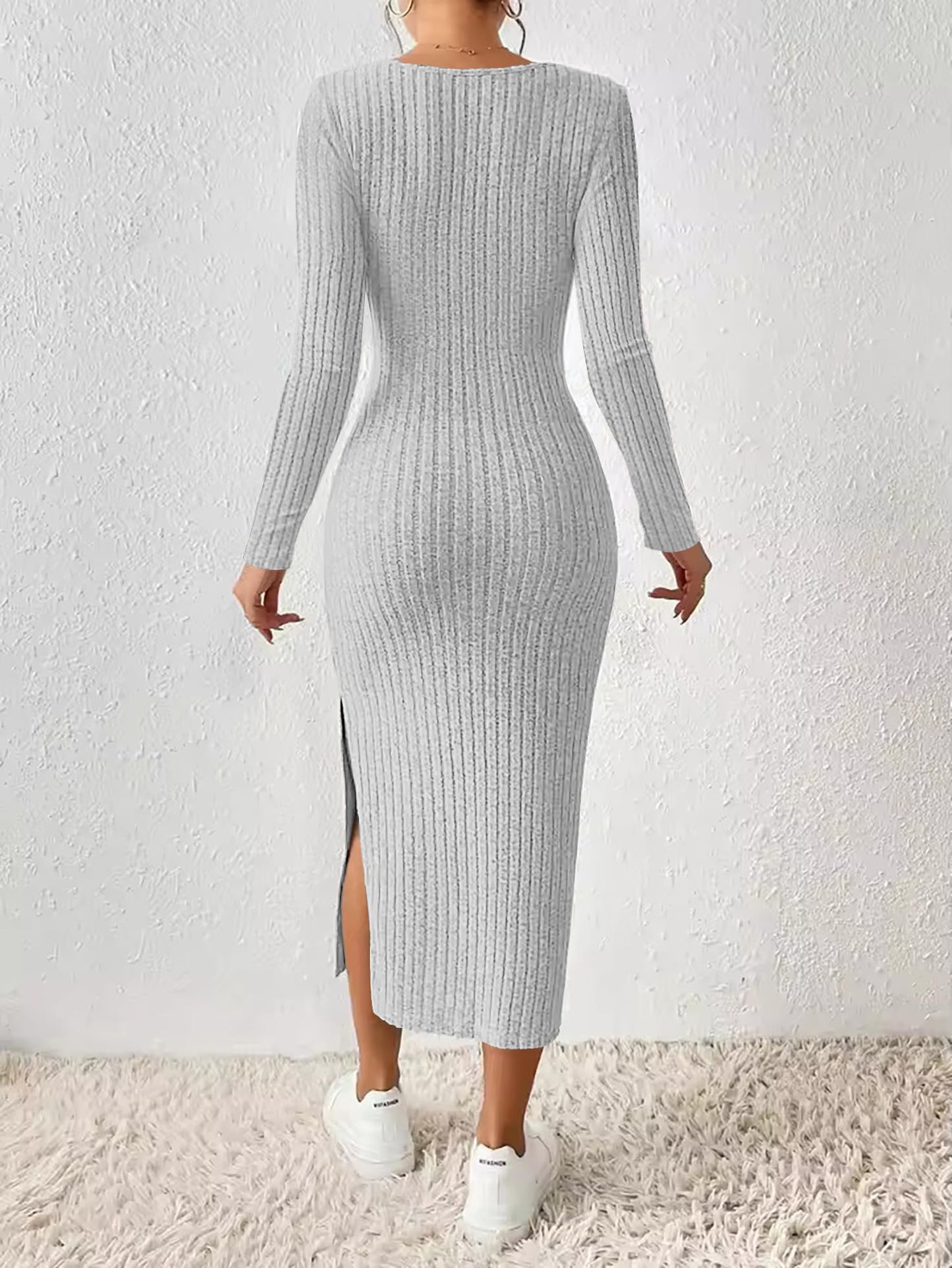 ETCYY Women's Square Neck Bodycon Dress