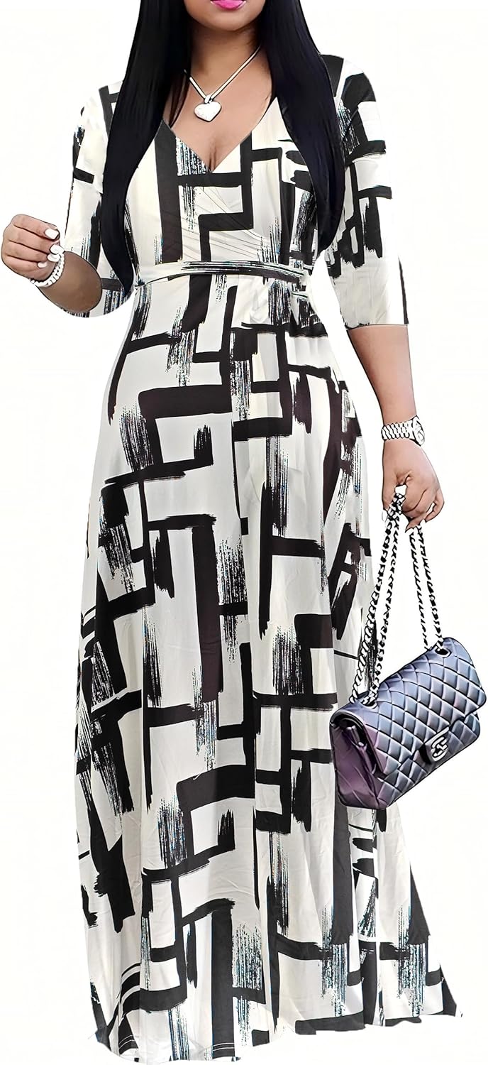 PnPednde Women's V-Neck Party Dress