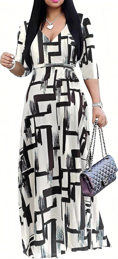 PnPednde Women's V-Neck Party Dress