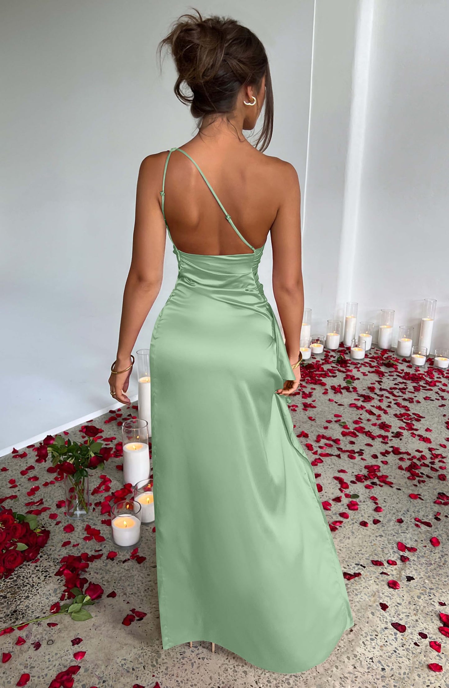 Memoriesea One-Shoulder Maxi Dress