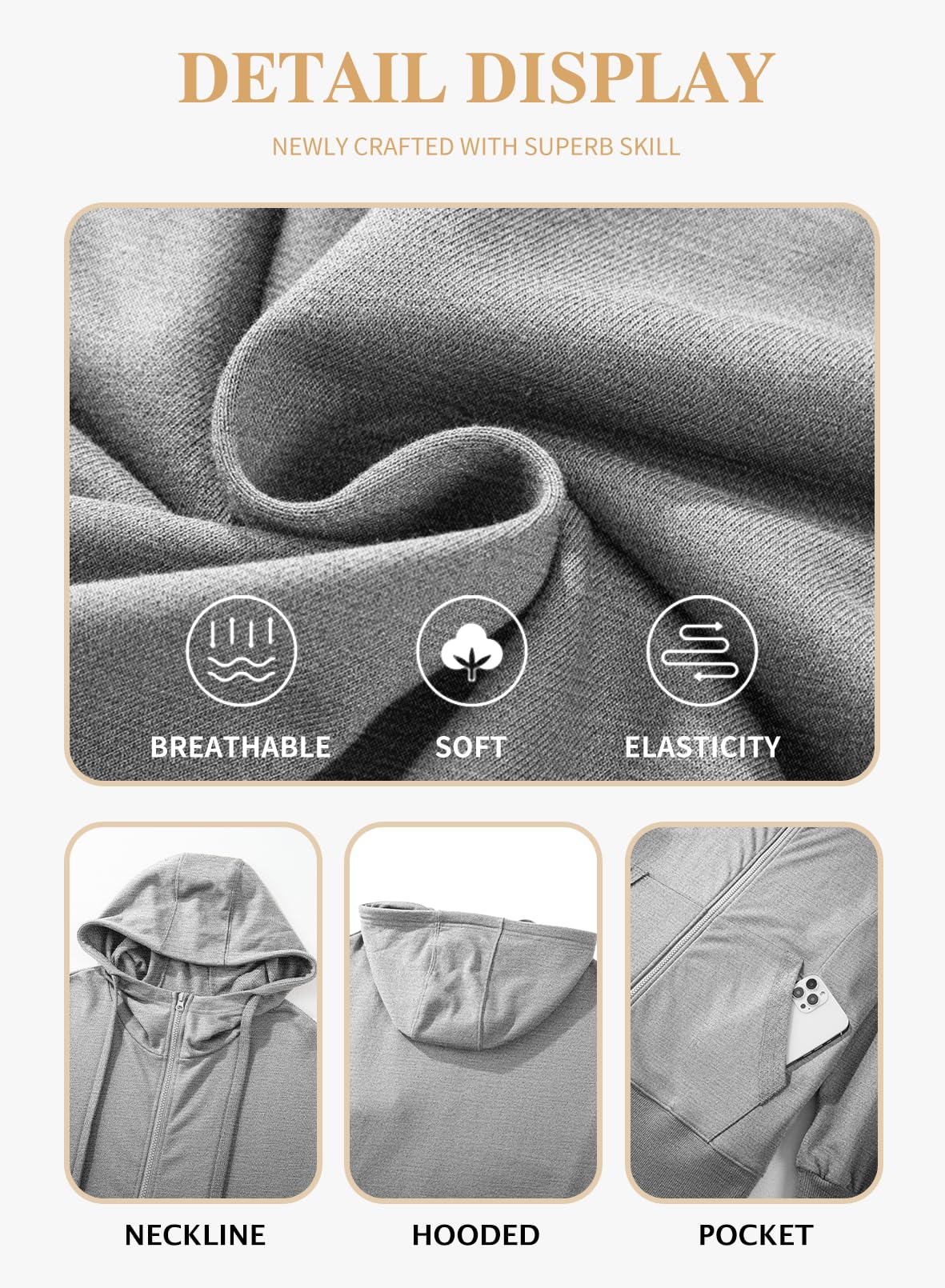 Eytino Plus Size Zip-Up Hoodie