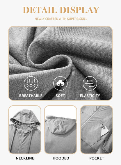 Eytino Plus Size Zip-Up Hoodie