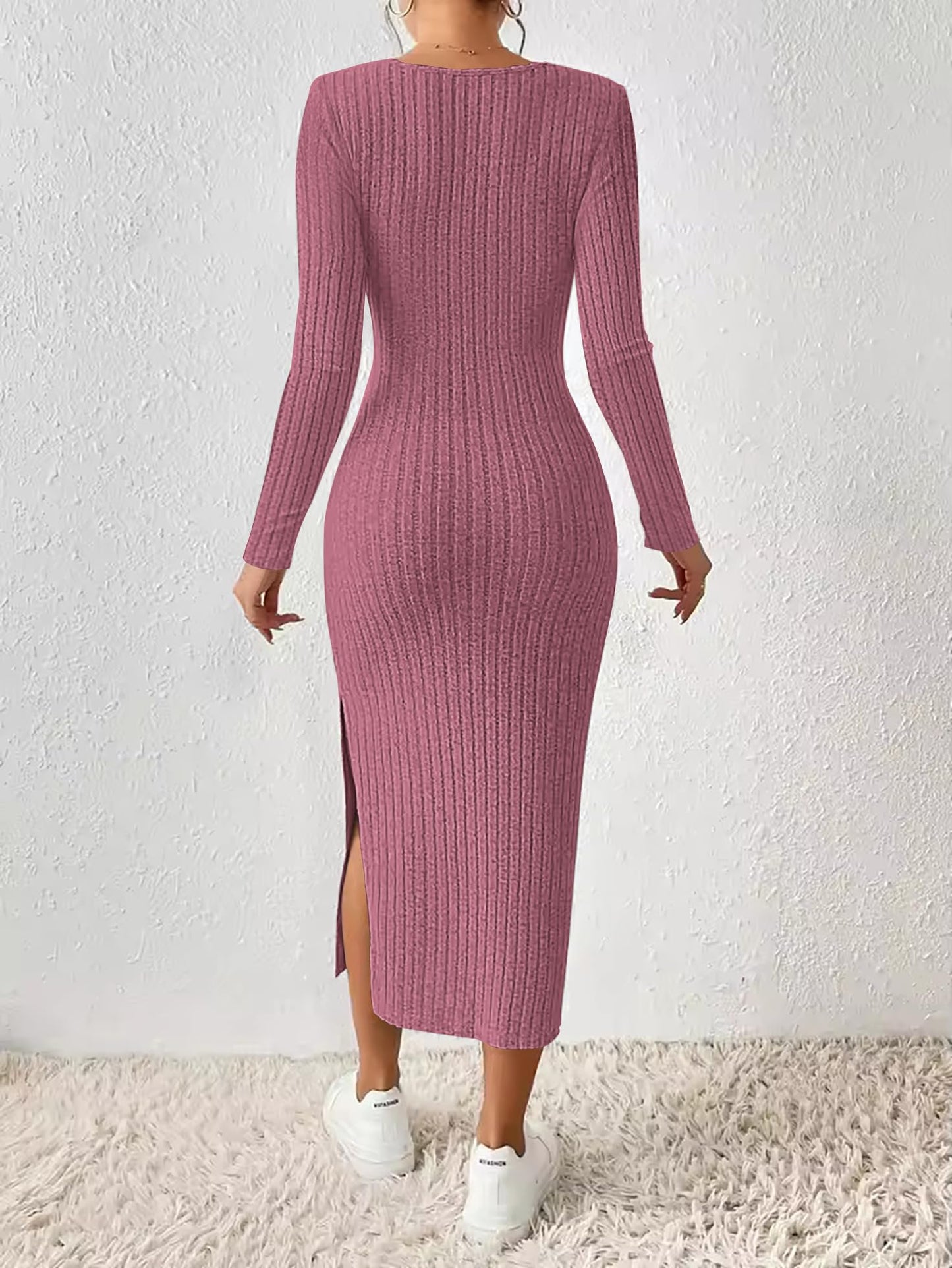 ETCYY Women's Square Neck Bodycon Dress