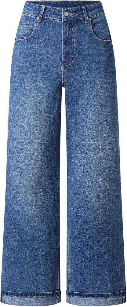 Women's Mid-Waist Cropped Capri Jeans