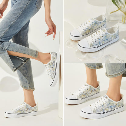 Kufeiti Women's White Canvas Sneakers