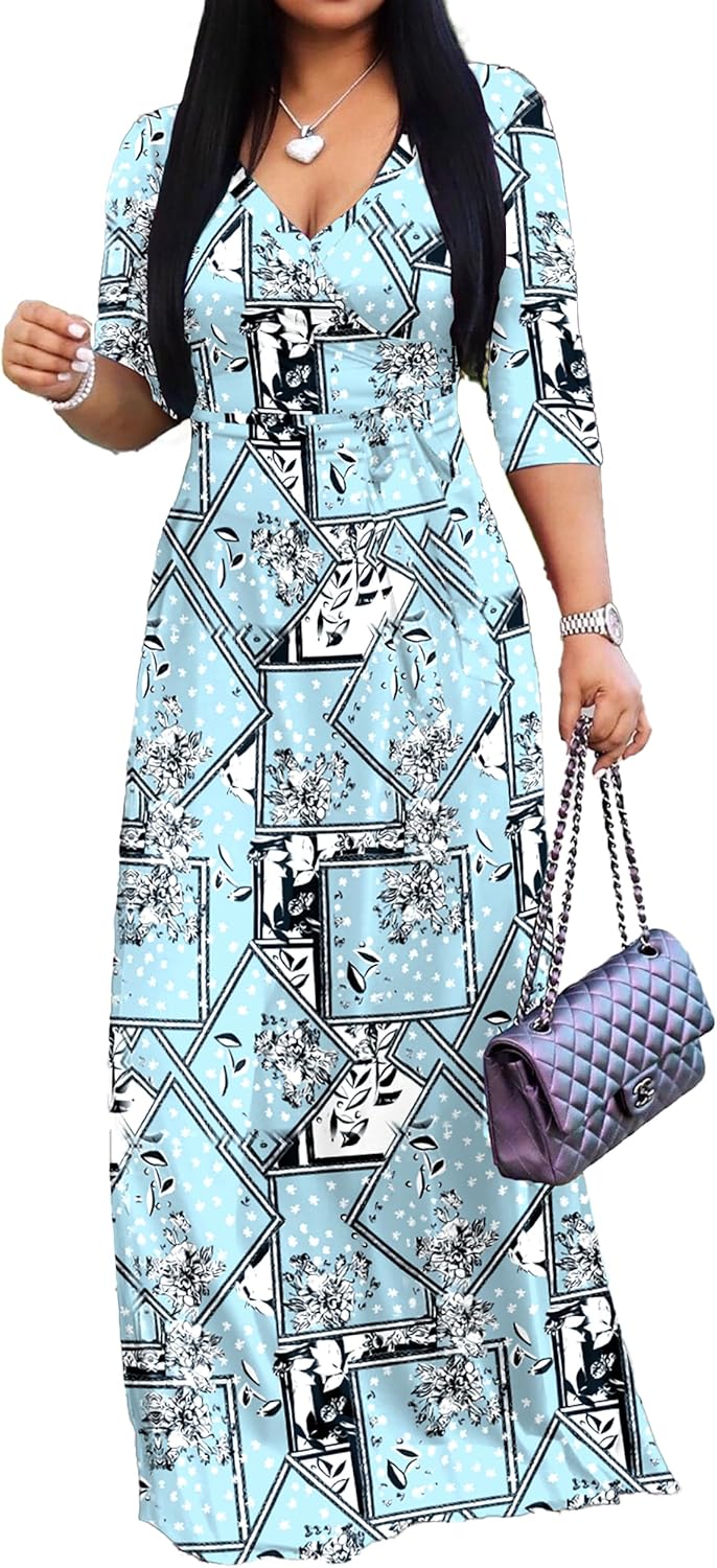 PnPednde Women's V-Neck Party Dress