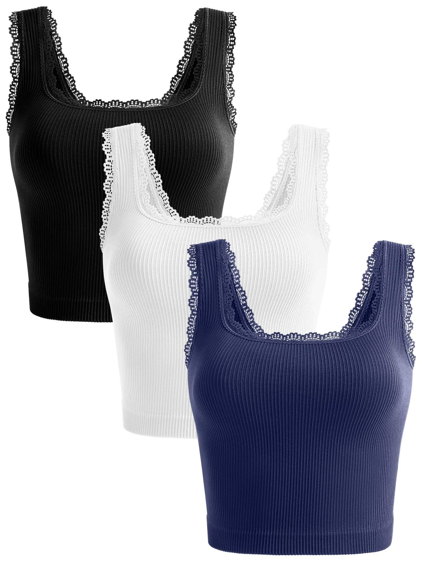 OLCHEE Women’s 3 Pack Crop Tank Tops