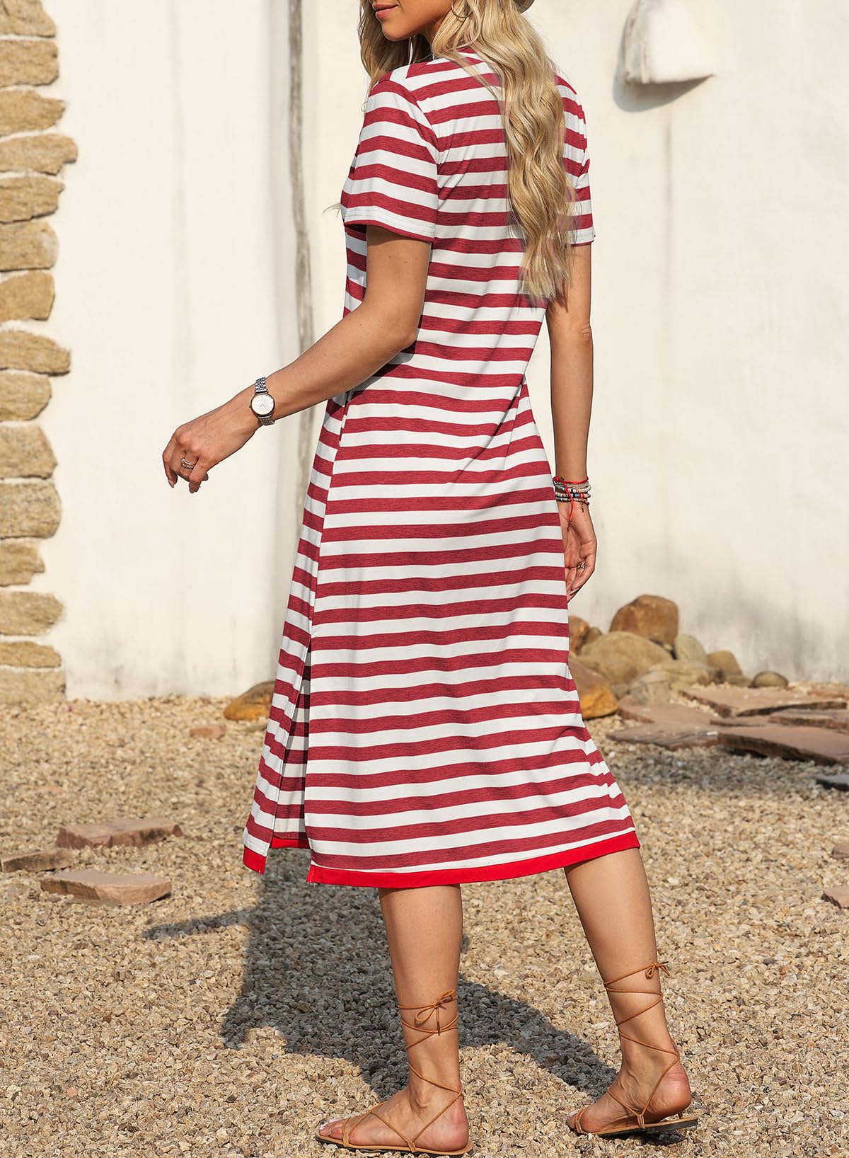 Dokotoo Women's Striped Maxi Dress