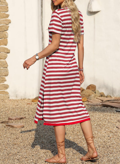 Dokotoo Women's Striped Maxi Dress