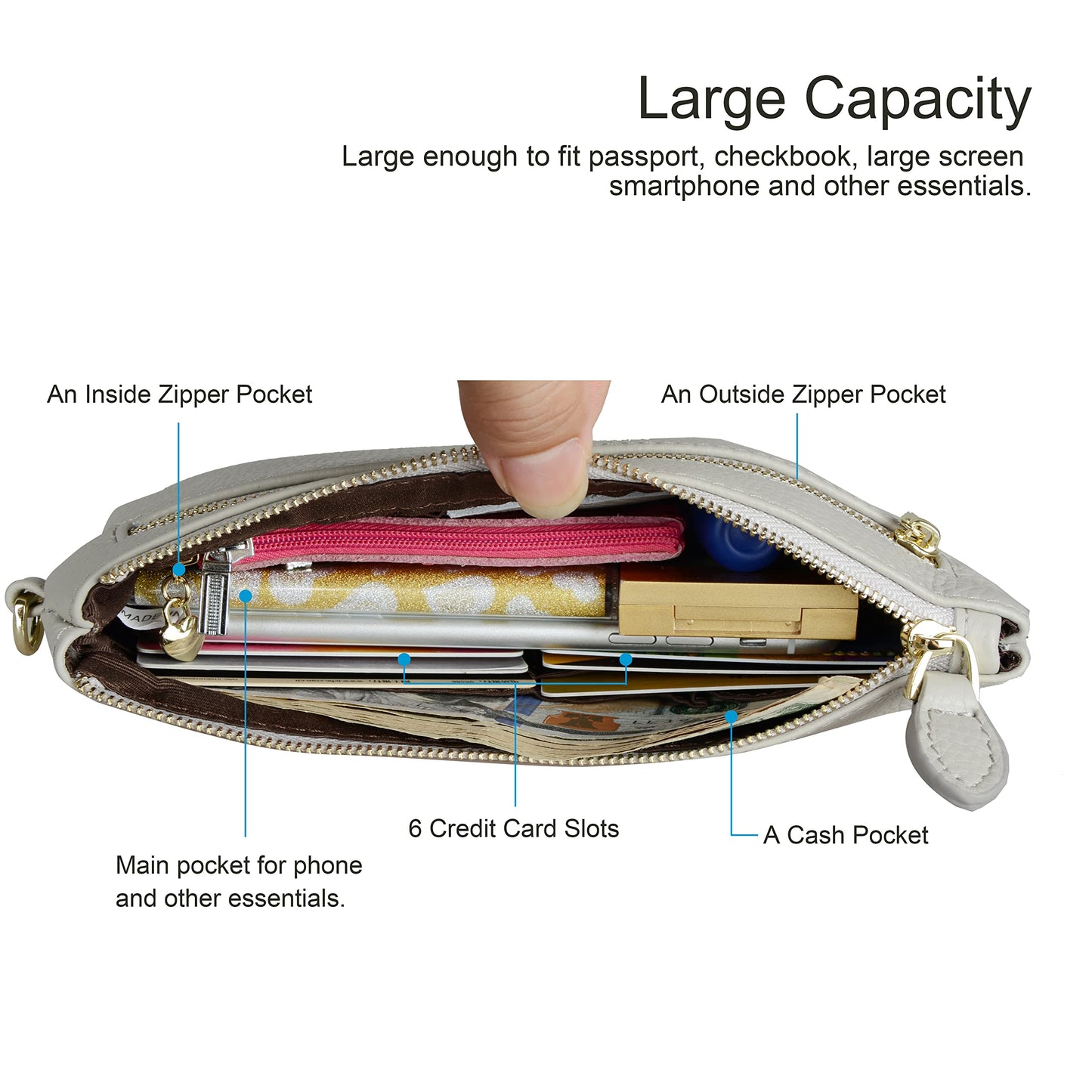 Befen Leather RFID Wristlet Wallet